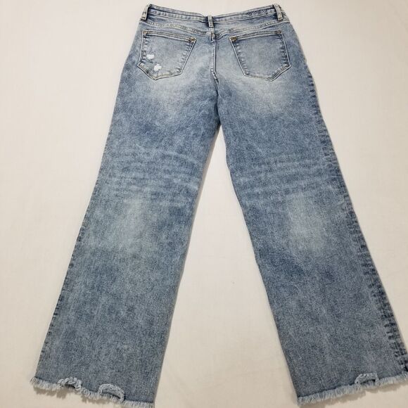 Vigoss Jeans Size 29/8 Royce 70s Stove Pipe Fray Hem Wide Leg High Rise Medium - Picture 2 of 14
